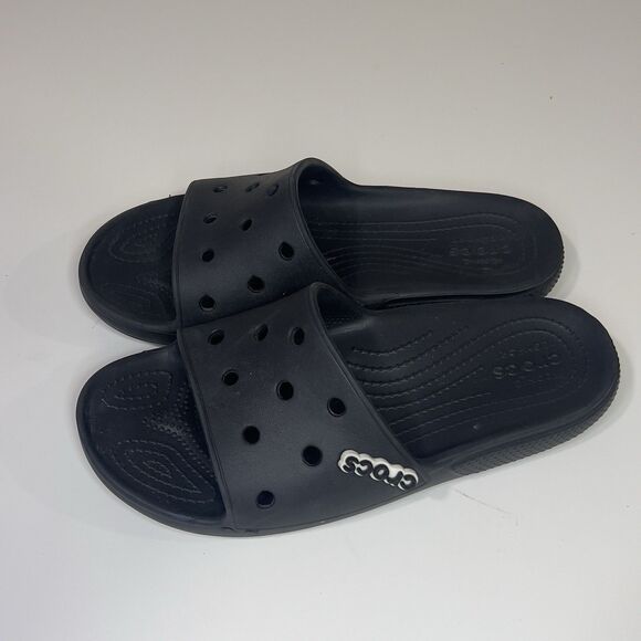 Crocs Shoes W 12, M 10 Black Slip On Sandals - Picture 1 of 5